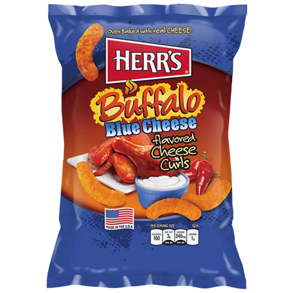 Herr's Baked Cheese Curls Buffalo Blue Cheese (12 x 170g) - AmerikaanseGroothandel.nl