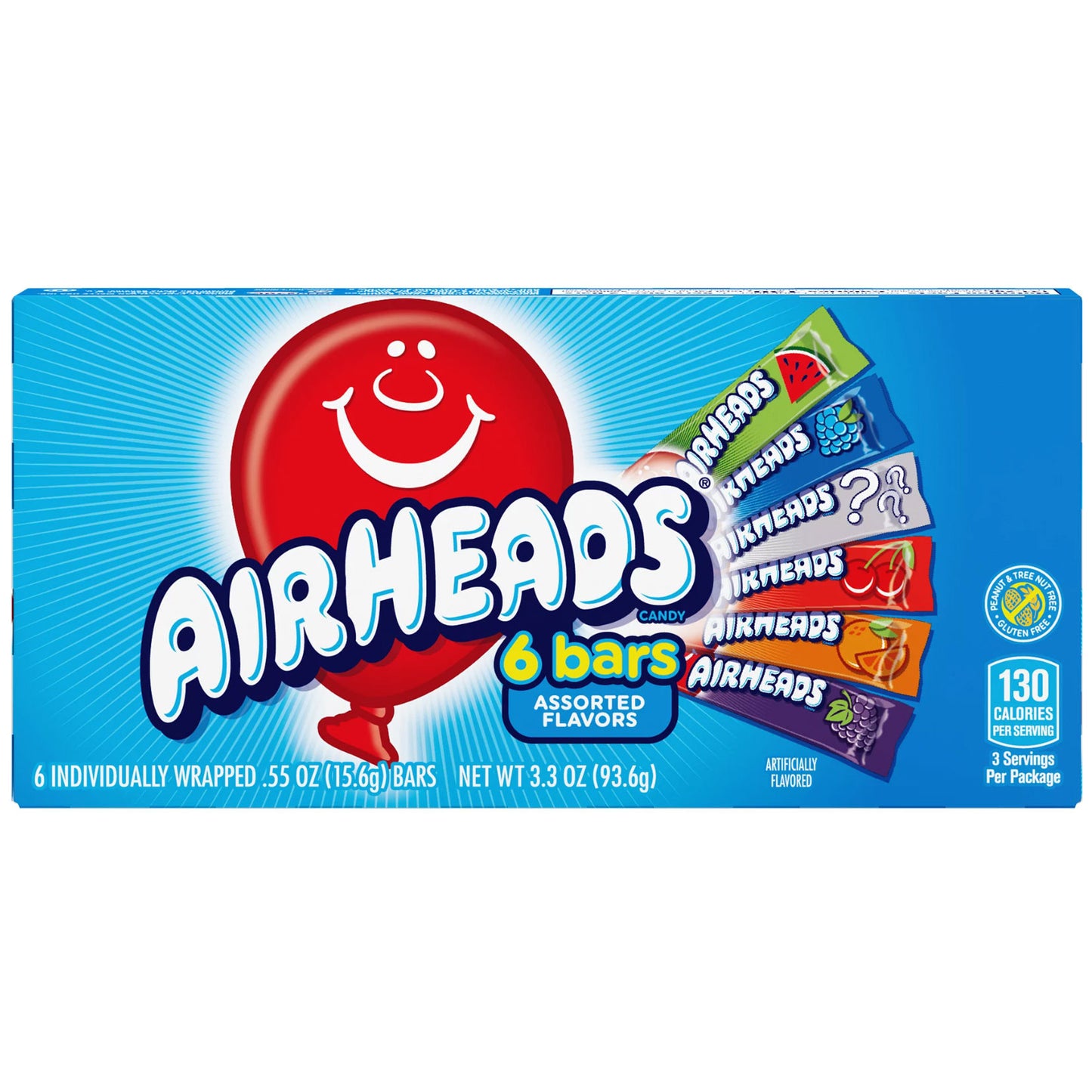 Airheads Bars Assorted 6 Pack (12 x 94g) - AmerikaanseGroothandel.nl