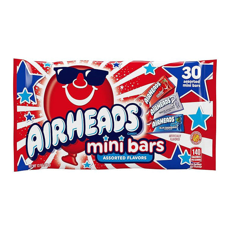 Airheads Bars Mini Red, White & Blue 30 Pack (12 x 340g)