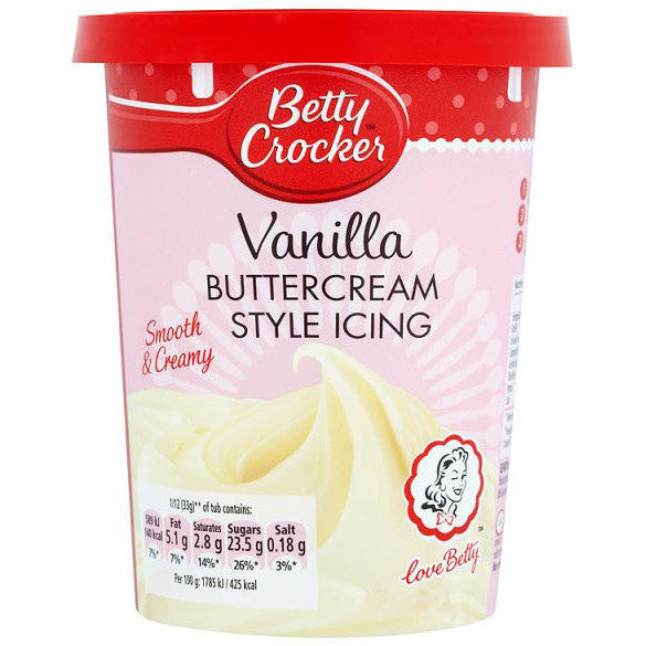 Betty Crocker Icing Vanilla Buttercream Style (6 x 400g)