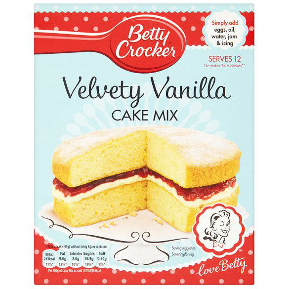 Betty Crocker Cake Mix Velvety Vanilla (6 x 425g) - AmerikaanseGroothandel.nl