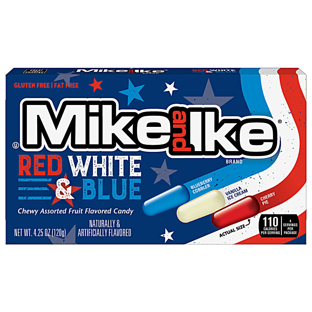 Mike and Ike Red, White & Blue (12 x 120g)