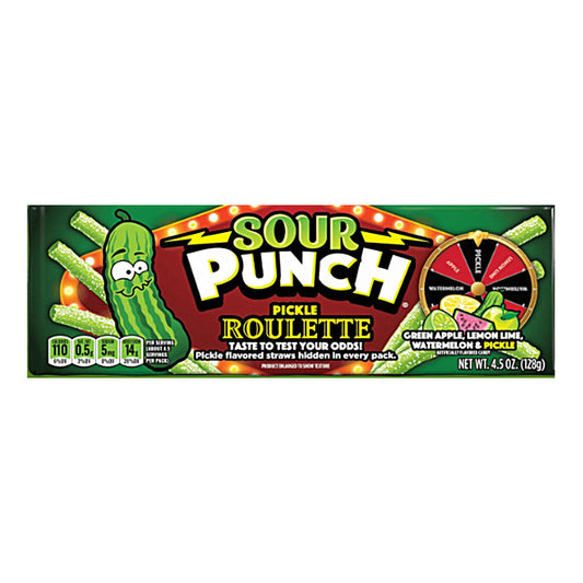 Sour Punch Straws Pickle Roulette (12 x 128g)