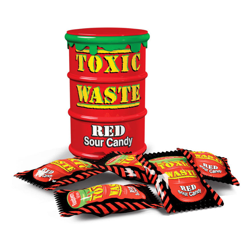 Toxic Waste Sour Candy Drum Red (12 x 42g)