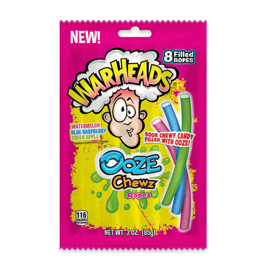 Warheads Ooze Chewz Ropes (12 x 85g)