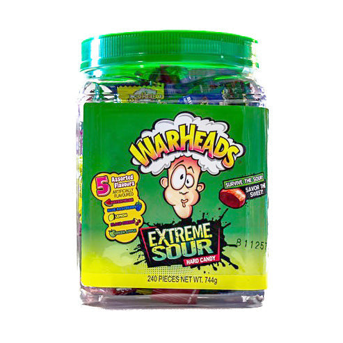 Warheads Extreme Sour Hard Candy 240 Pack (Single product of 964g)